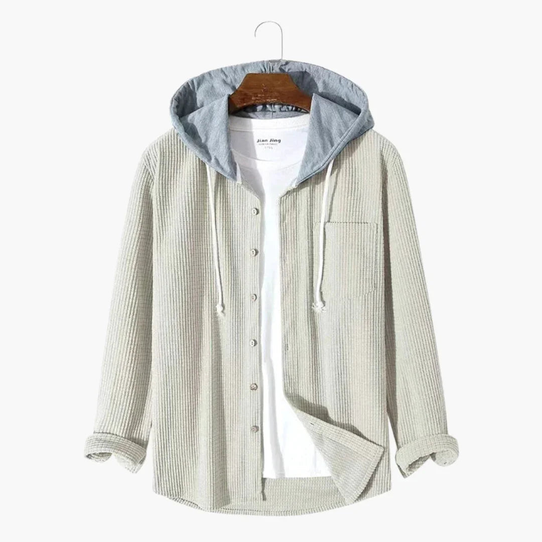 Bavane | Men's Hooded Jacket with Button Closure