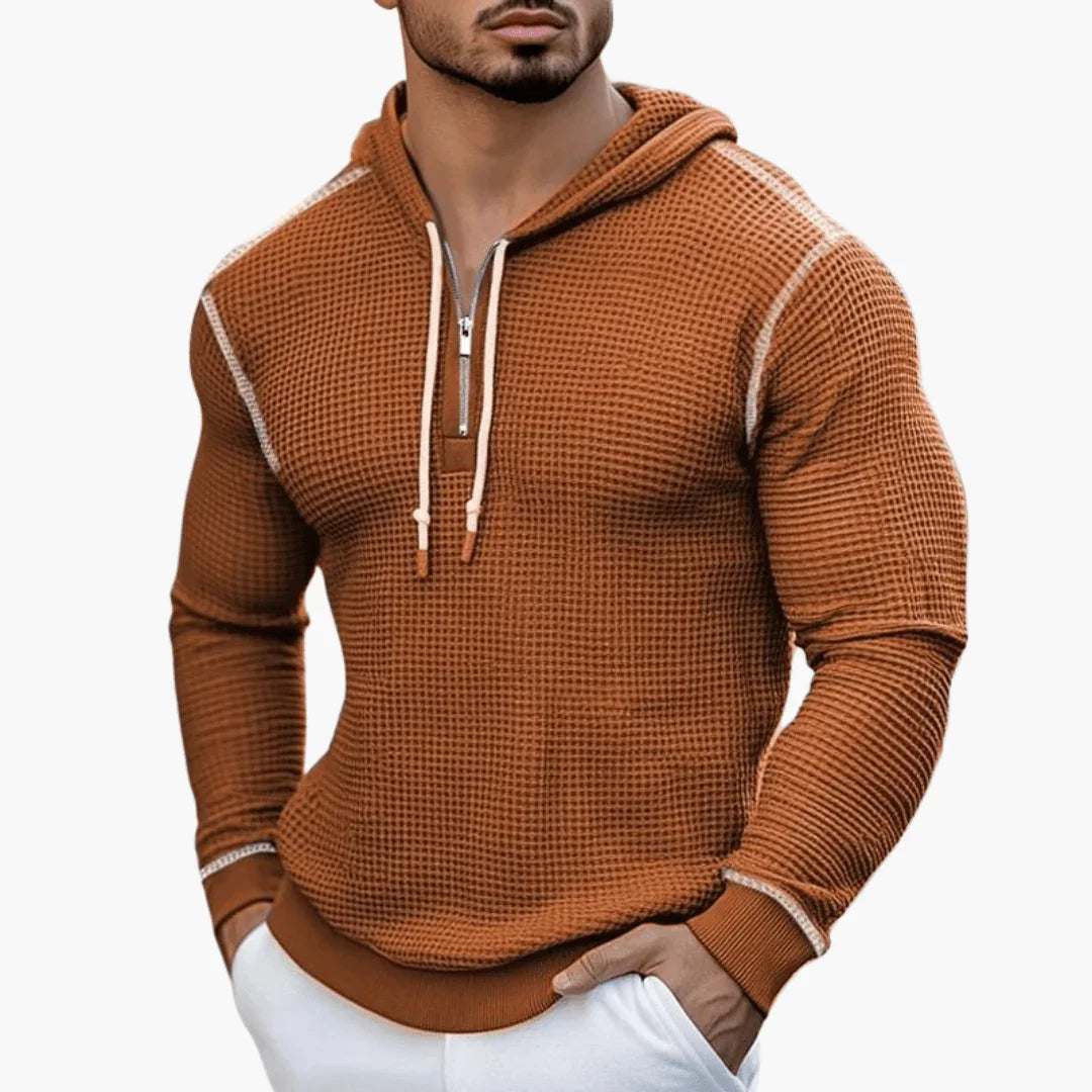 Bavane | Stylish Waffle Hoodie with Long Sleeves for Men