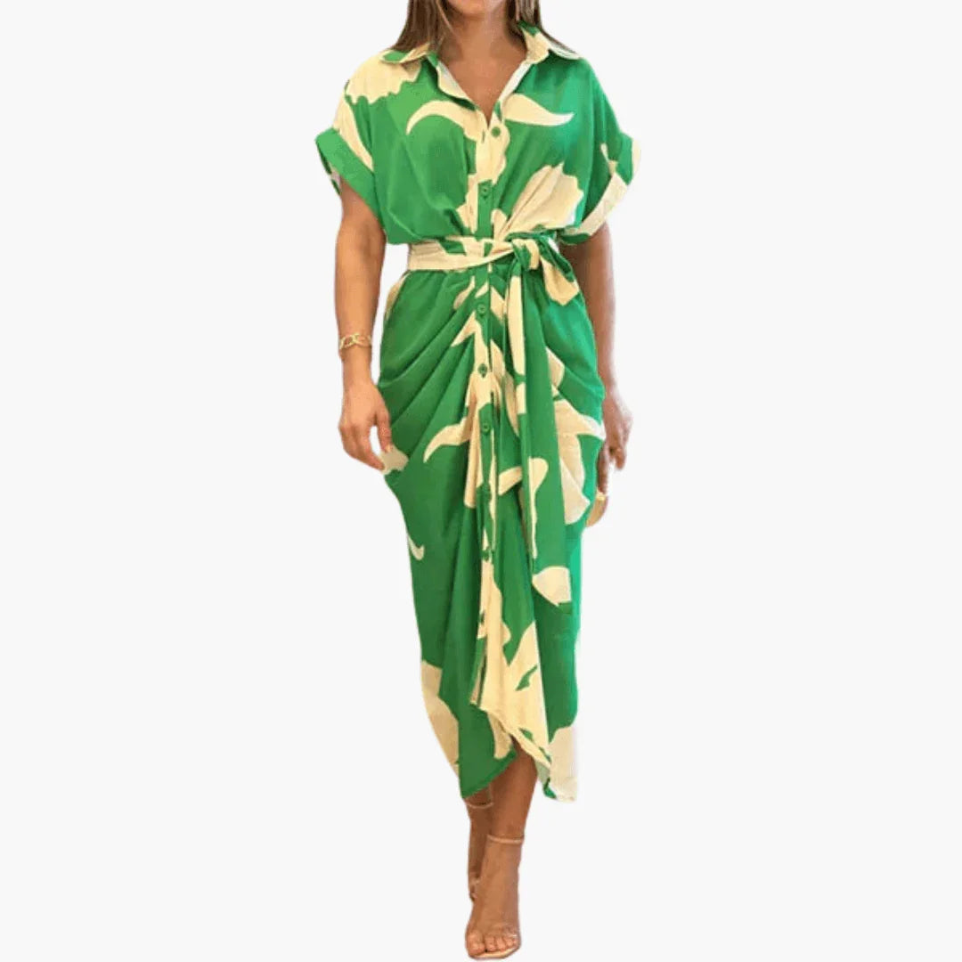 Bavane | Shirt Dress for Women  Belt, Floral Pattern, Summer