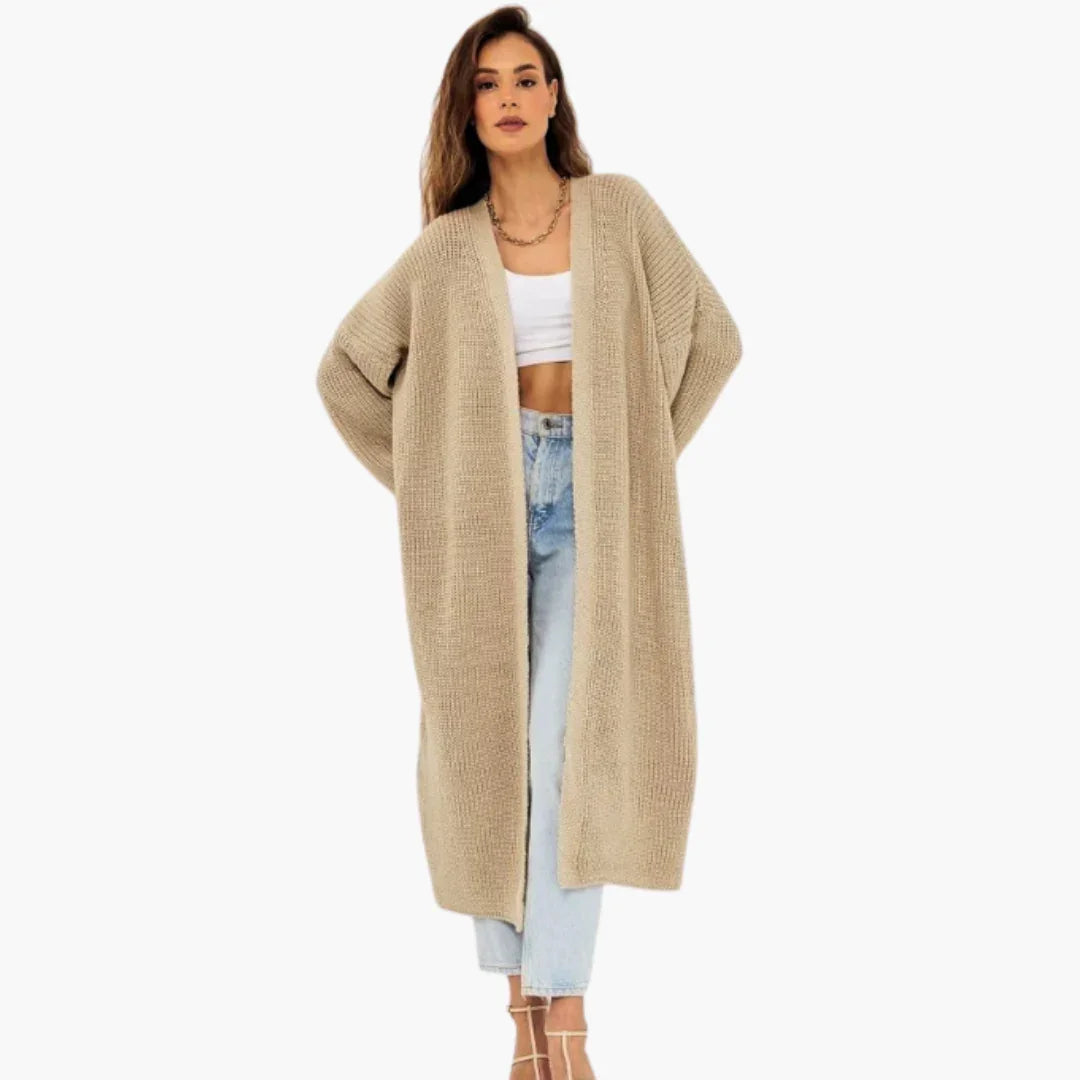 Bavane | Long Women's Cardigan with Open Front