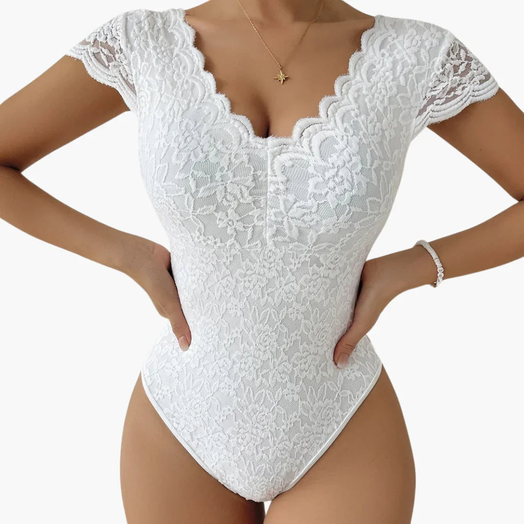 Bavane | Lace Bodysuit for Women - Elegant V-Neck