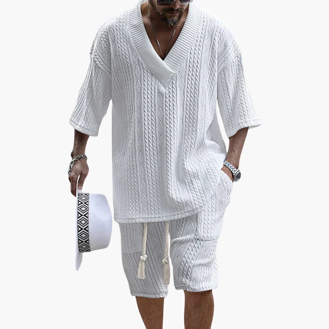 Bavane | Airy Two-Piece Summer Set with Shirt and Shorts for Men