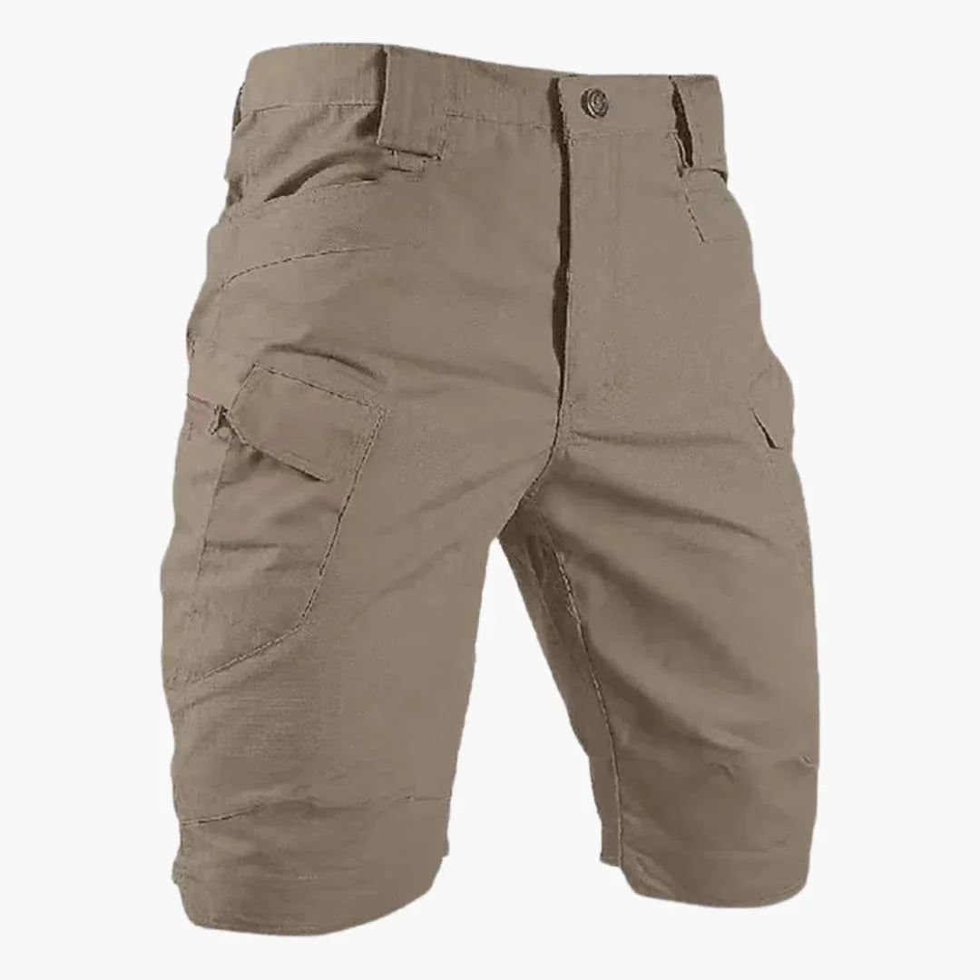 Cargo shorts with elastic waistband - for men in utility style