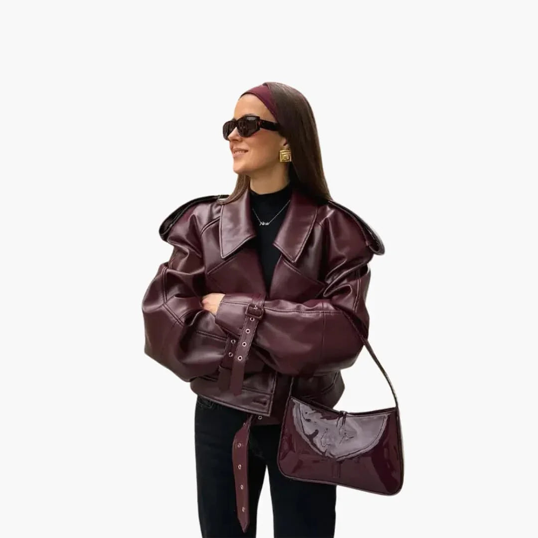 Bavane | Women's Short Jacket with Lapel Collar and Front Zipper