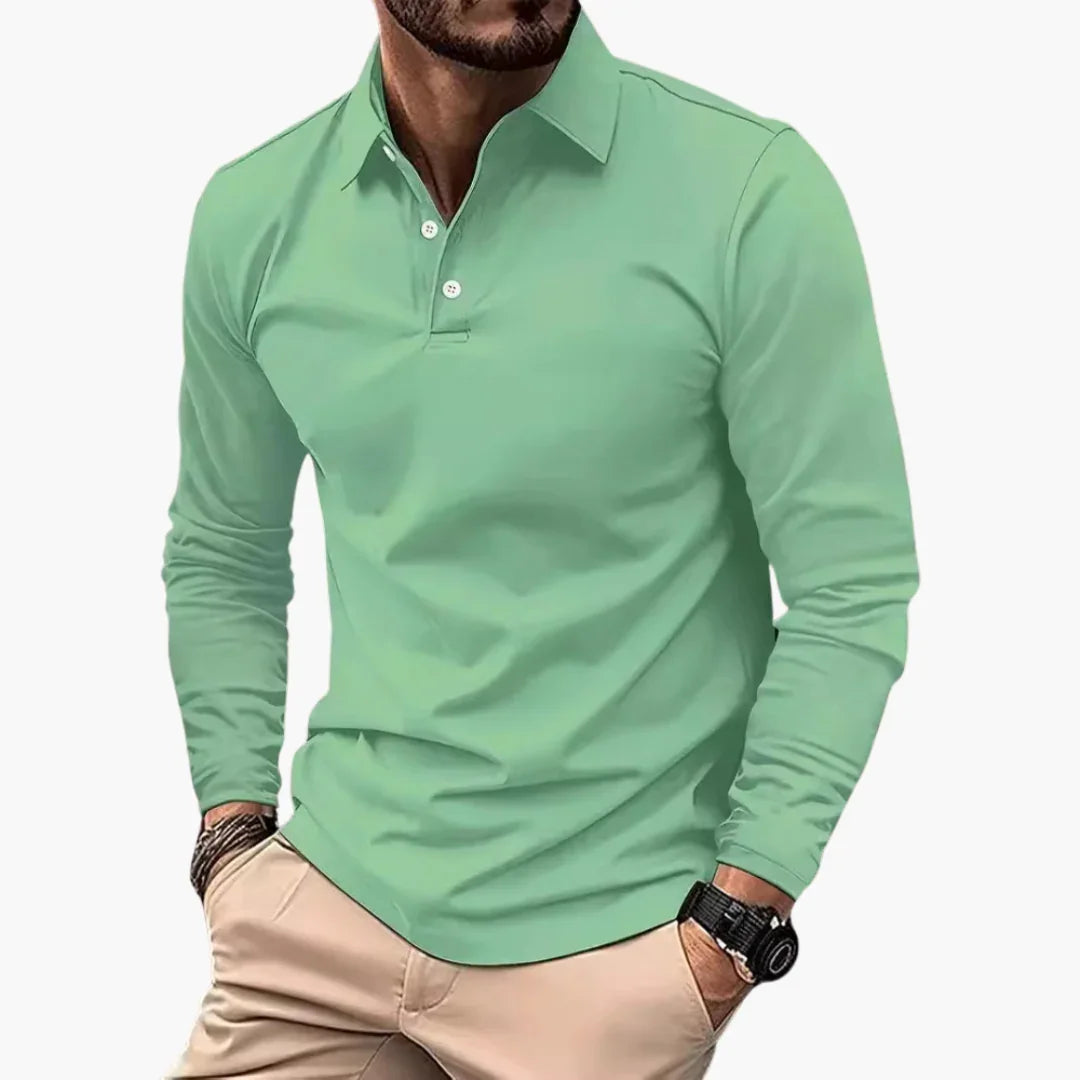 Bavane | Men's Long Sleeve Polo Shirt  Casual Look