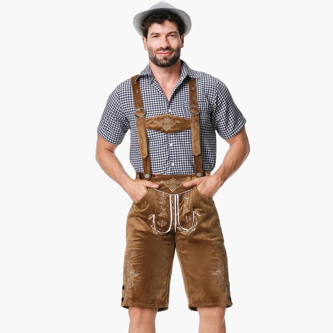 Bavane | Men's Traditional Trousers with Suspenders and Embroidery