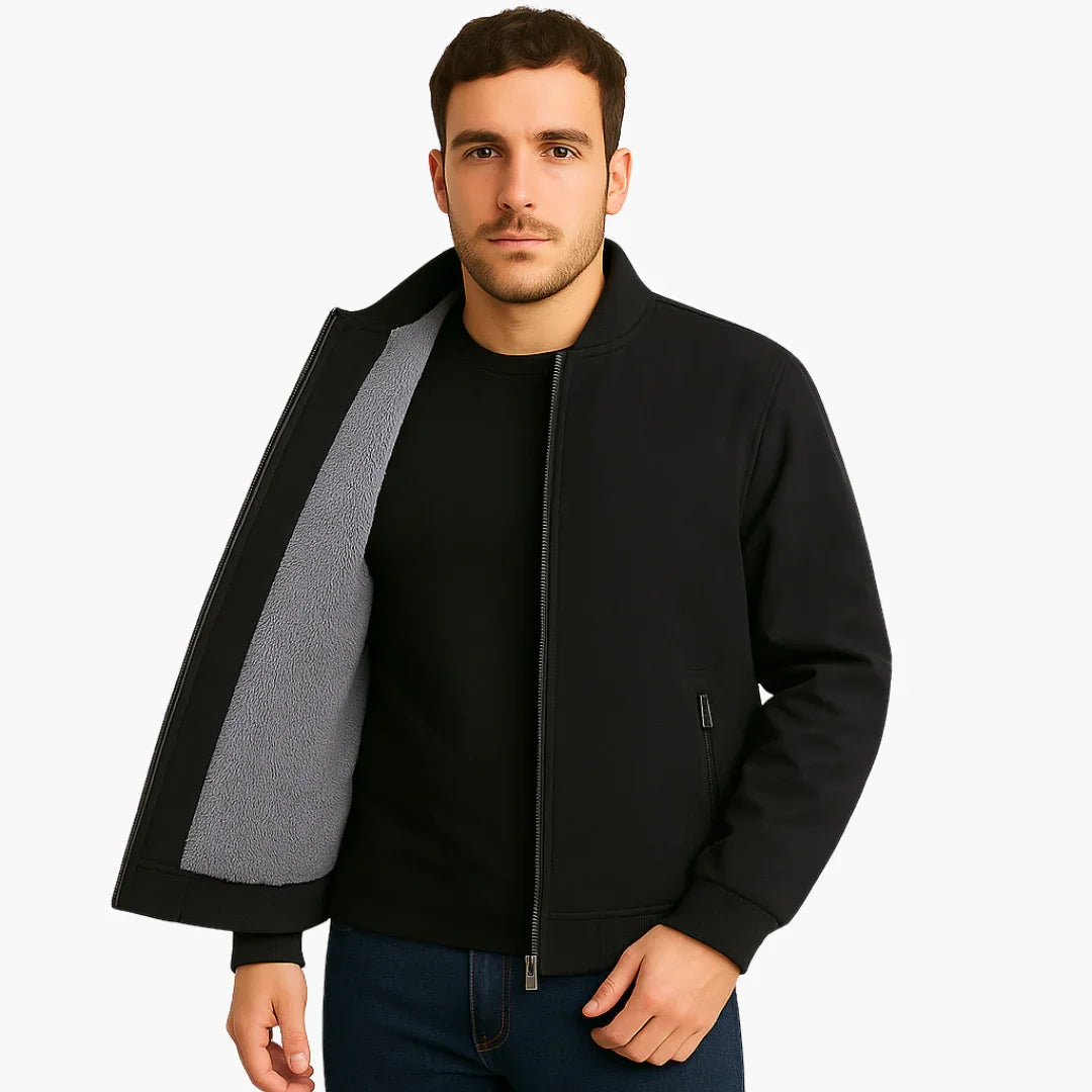 Bavane | Men's Bomber Jacket with Zipper and Fleece Lining