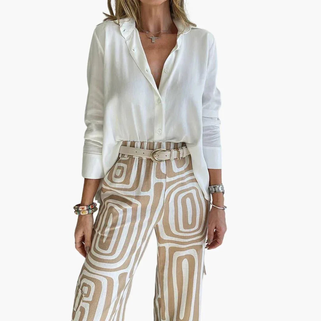 Women's Wide Pants with Geometric Pattern  Fashion Pants