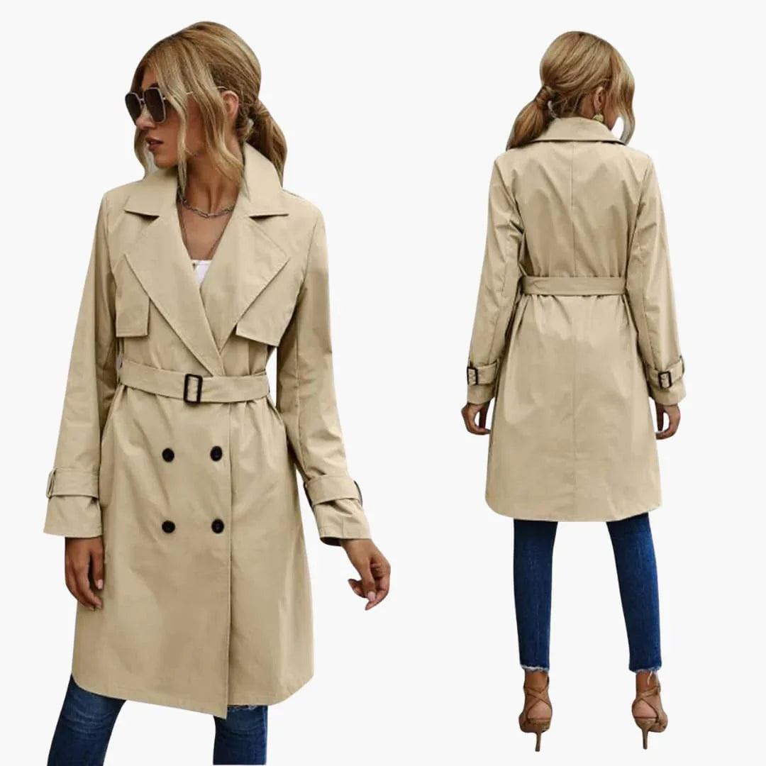 Knee-Length Trench Coat for Women