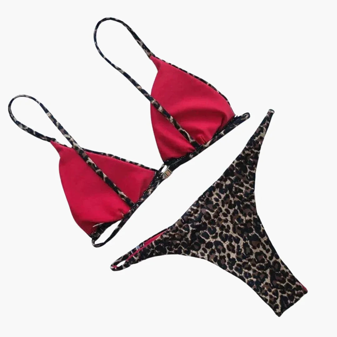 Leopard Bikini - Women's High-Waist Two-Piece with Style