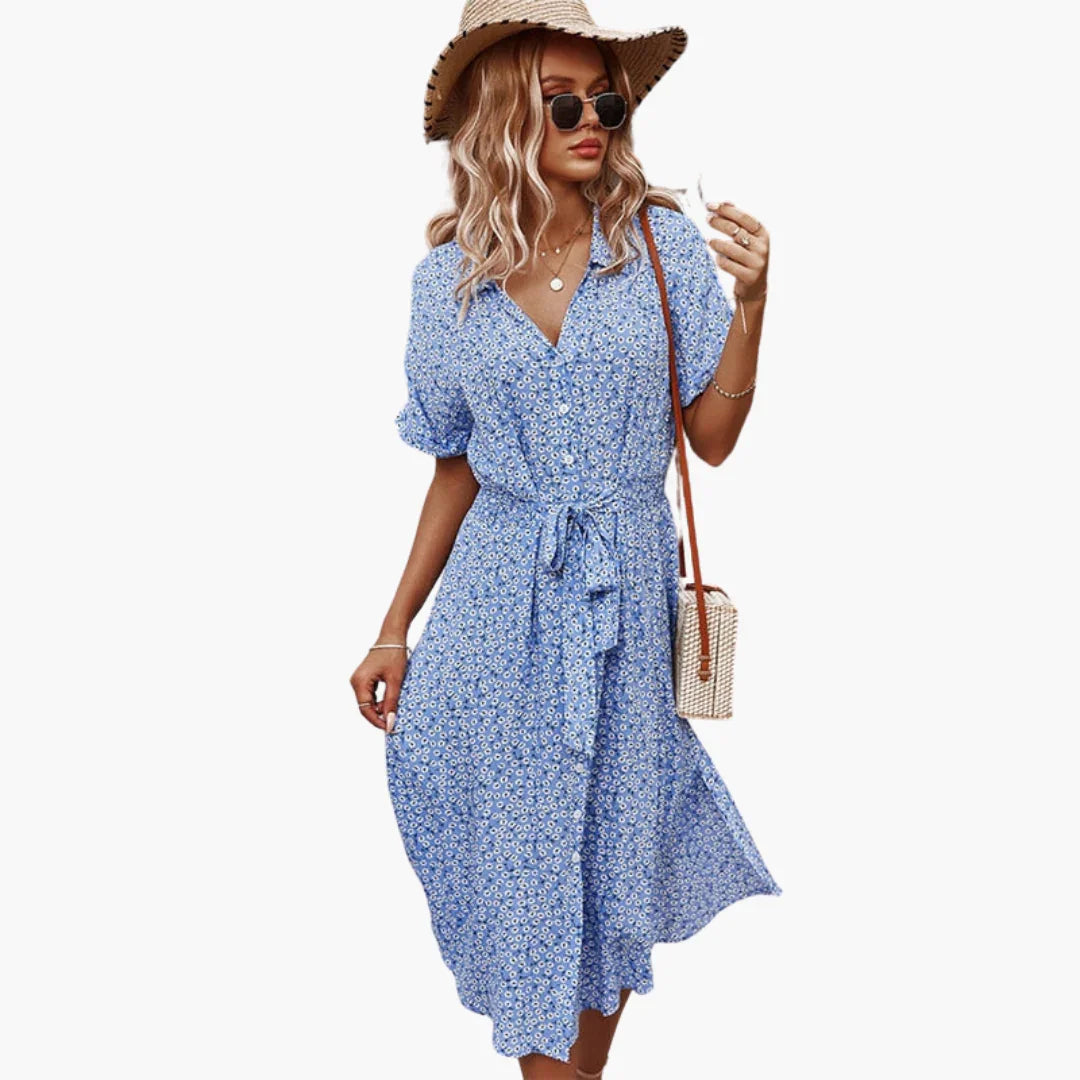 Bavane | Blouse Dress for Women  Lightweight Midi Dress for Summer
