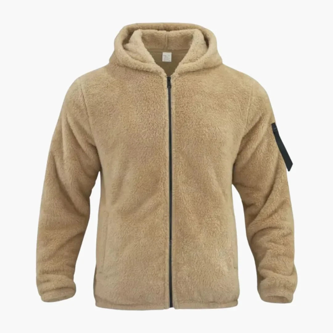 Bavane | Men's Fleece Jacket with Hood and Zipper