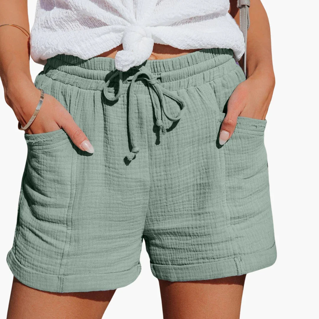 Cotton Summer Shorts for Women - Lightweight with Pockets & Waistband