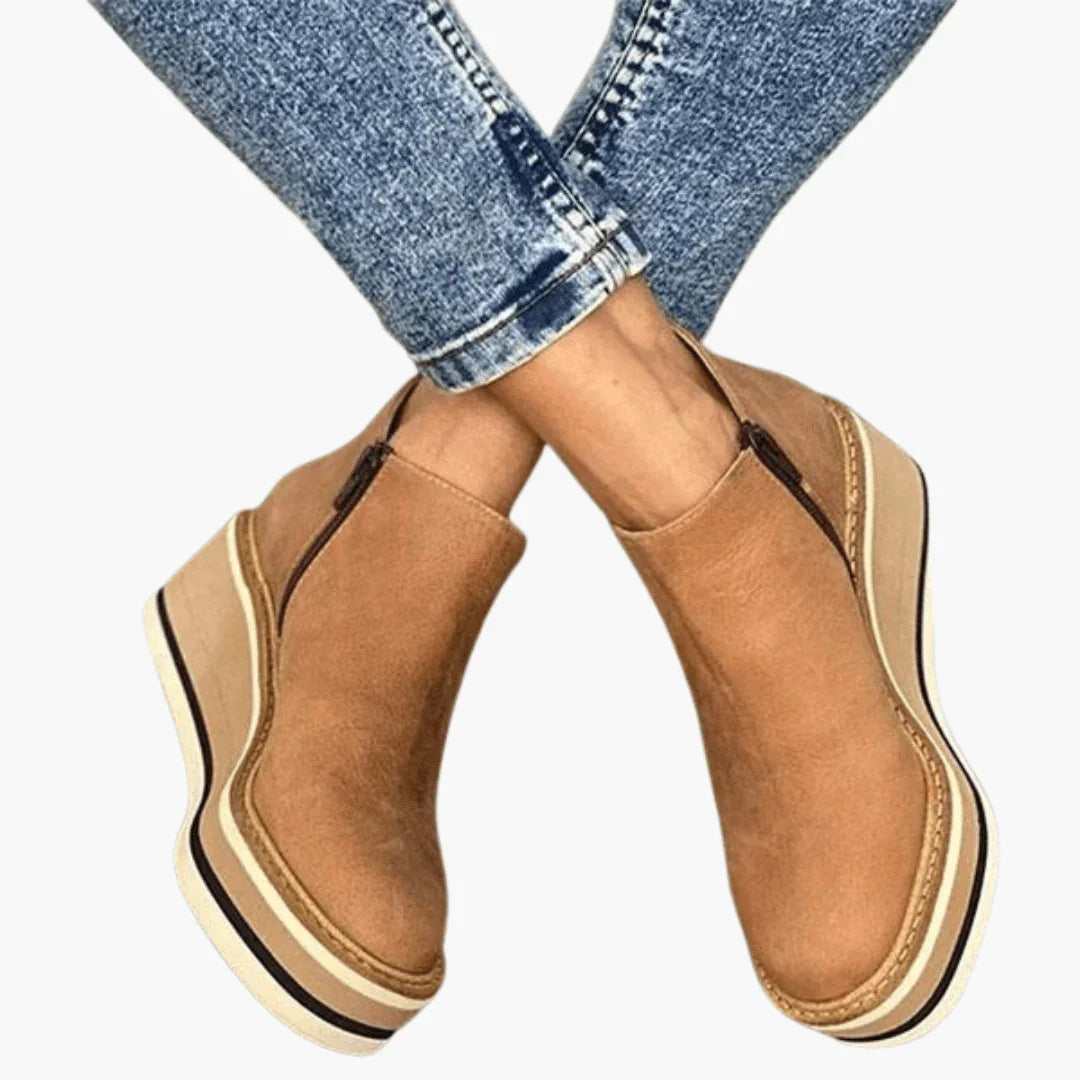 Bavane | Ankle Boots for Women  Wedge Heel, Zipper, Modern