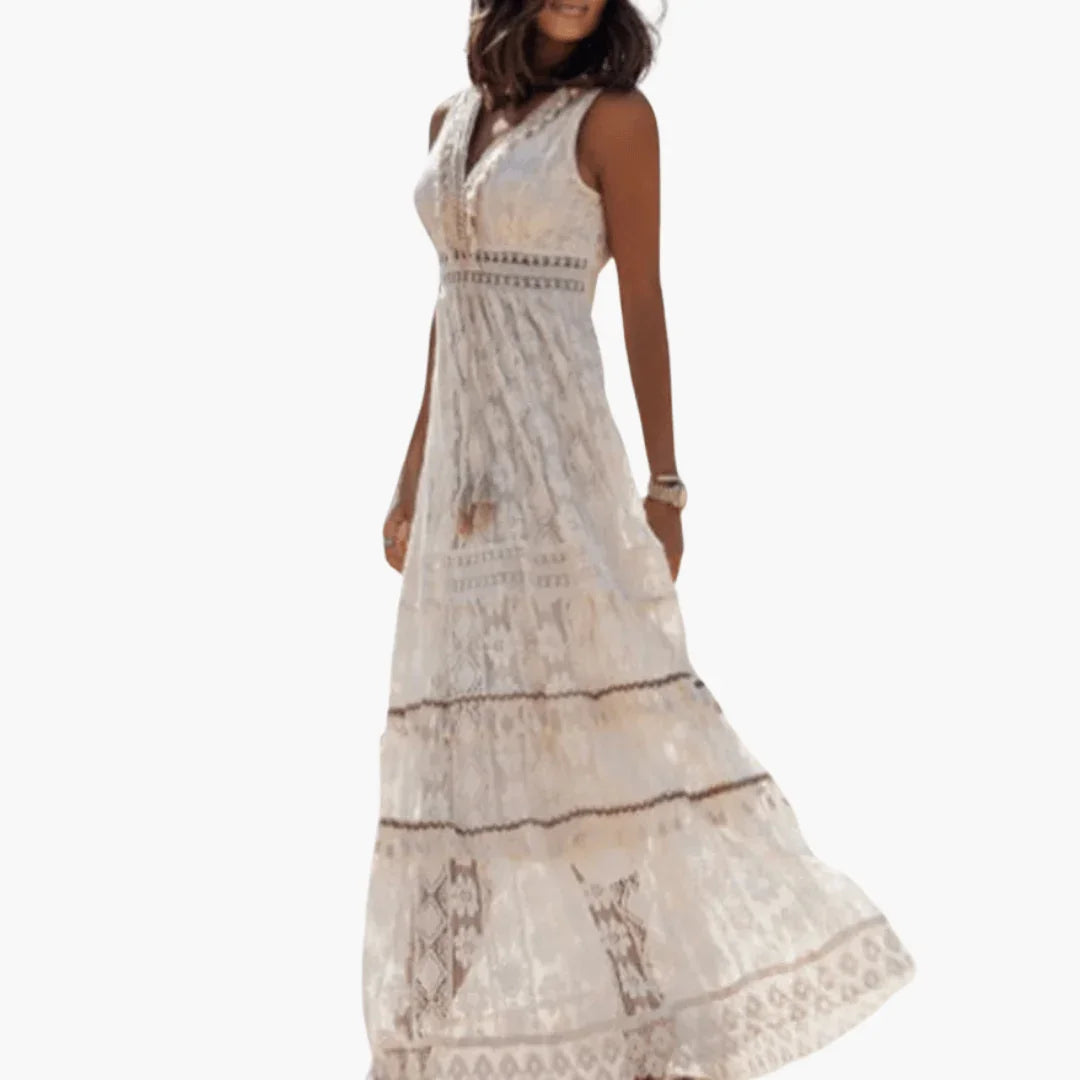 Bavane | Maxi Dress with Lace for Women  in Airy Boho Style