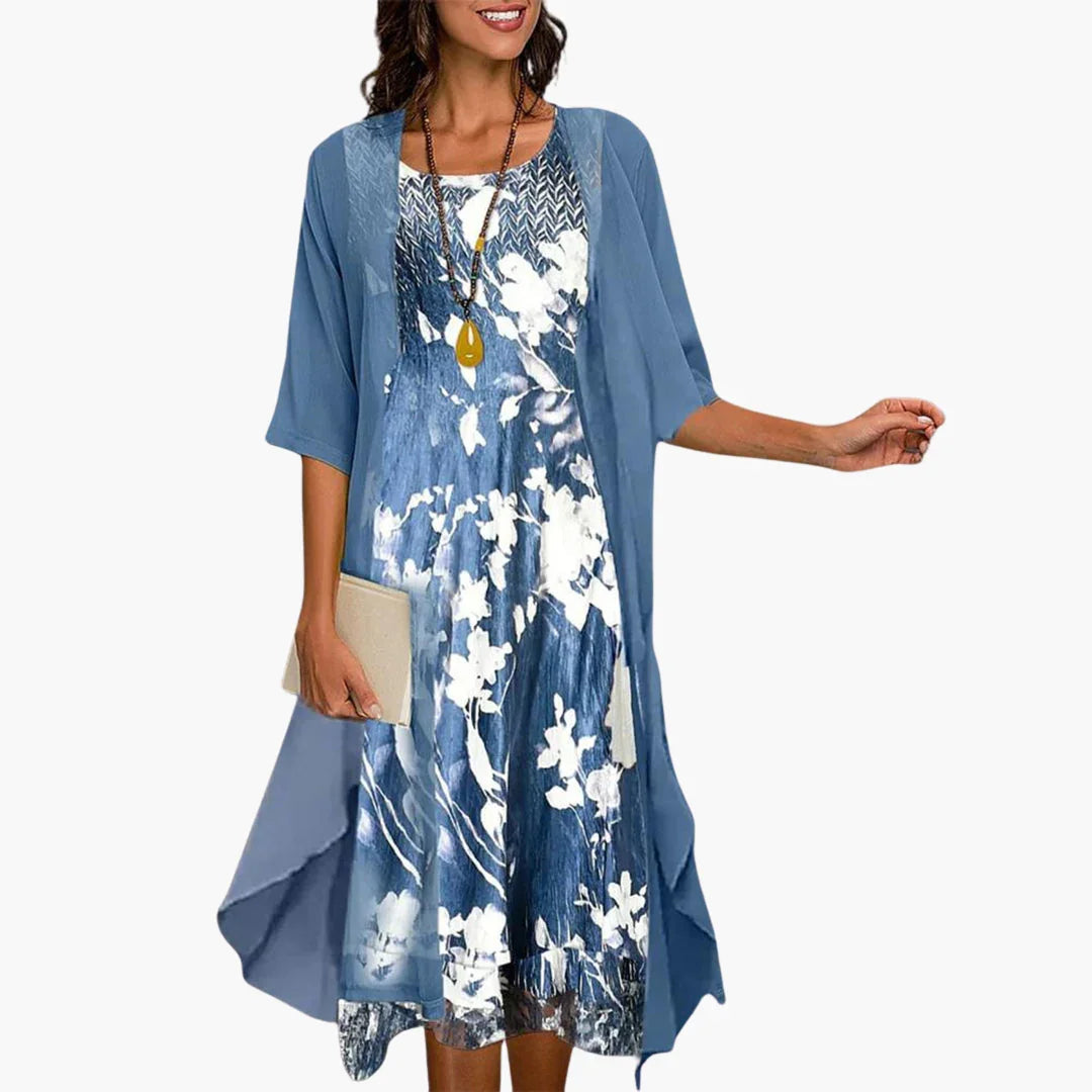 Bavane | Long Floral Dress for Women  Summery with Cardigan