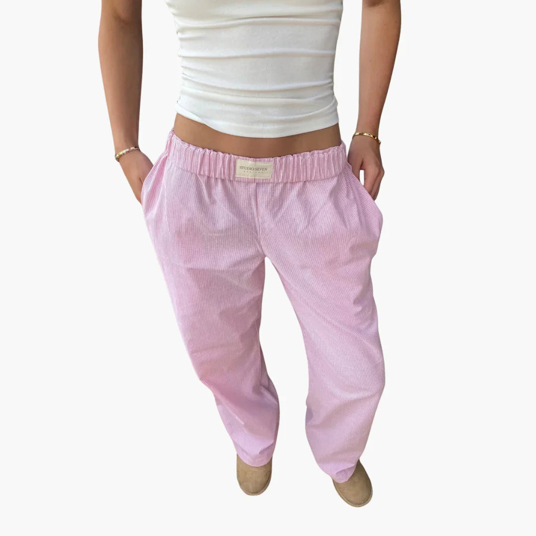 Women's Lounge Pants with Elastic Waist and Wide Leg