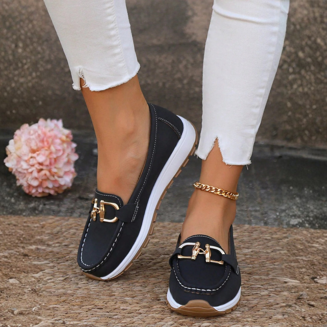 Women's Loafers with Slip On and Metal Detail