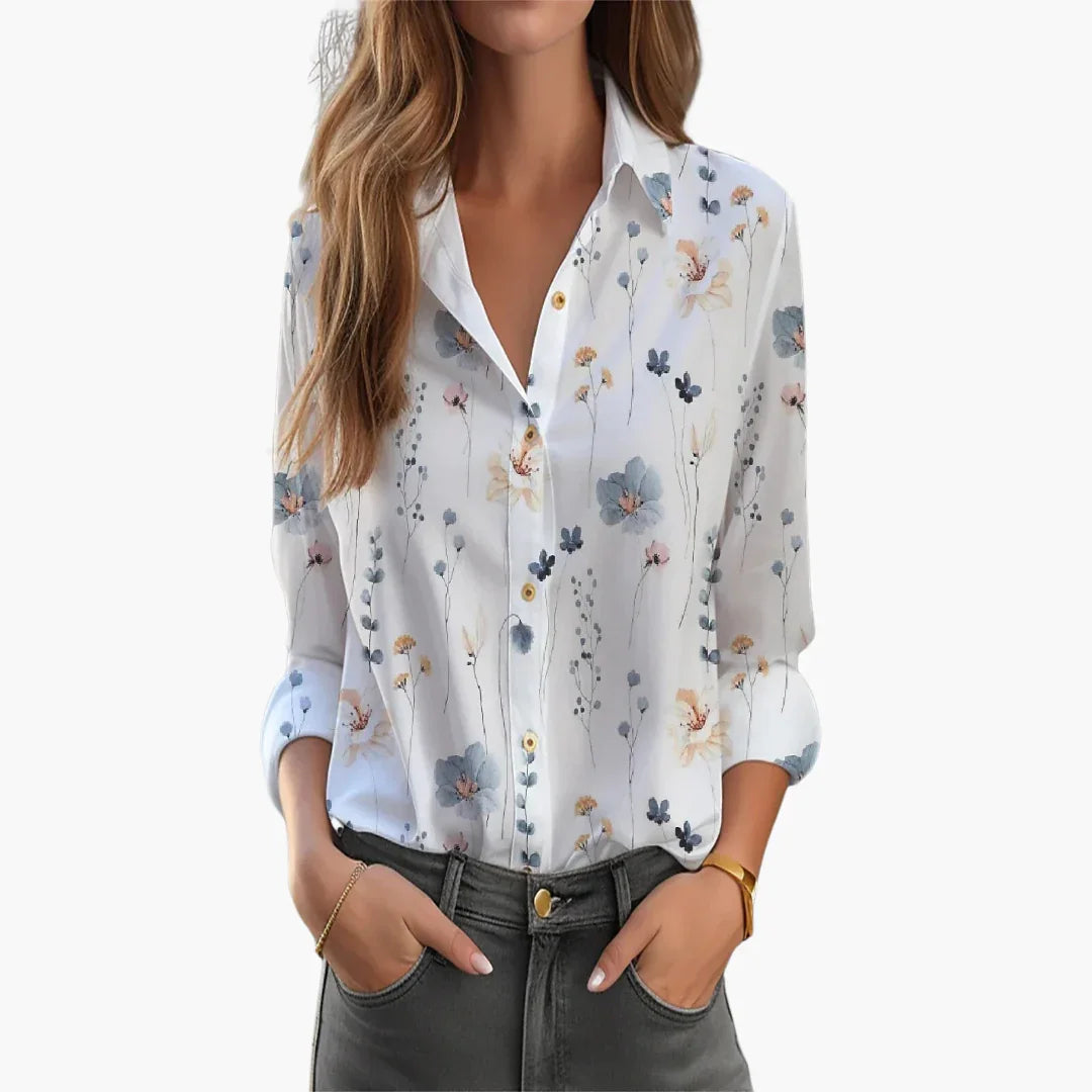 Bavane | Blouse with Floral Pattern - Women's Fashion for Stylish Occasions