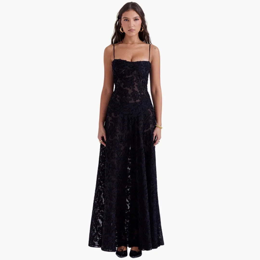 Bavane | Lace Vintage-Style Dress for Women  Long & Elegant