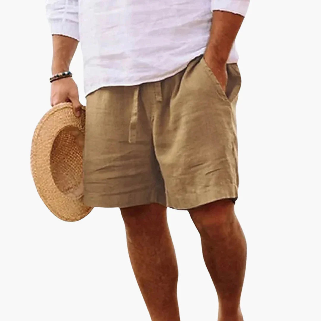 Men's Summer Shorts with Drawstring Waistband and Side Pockets