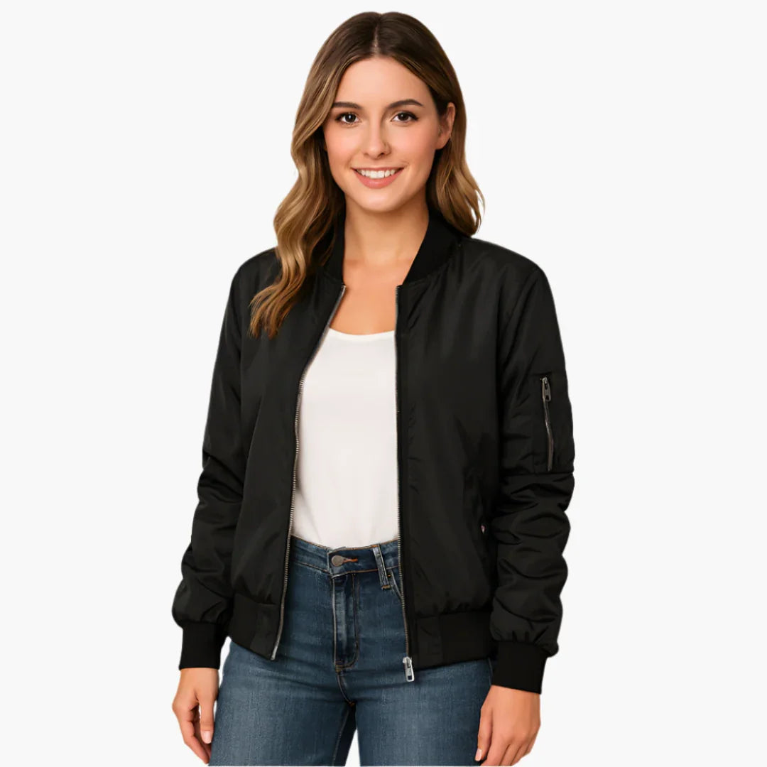 Bavane | Women's Bomber Jacket with Long Sleeves