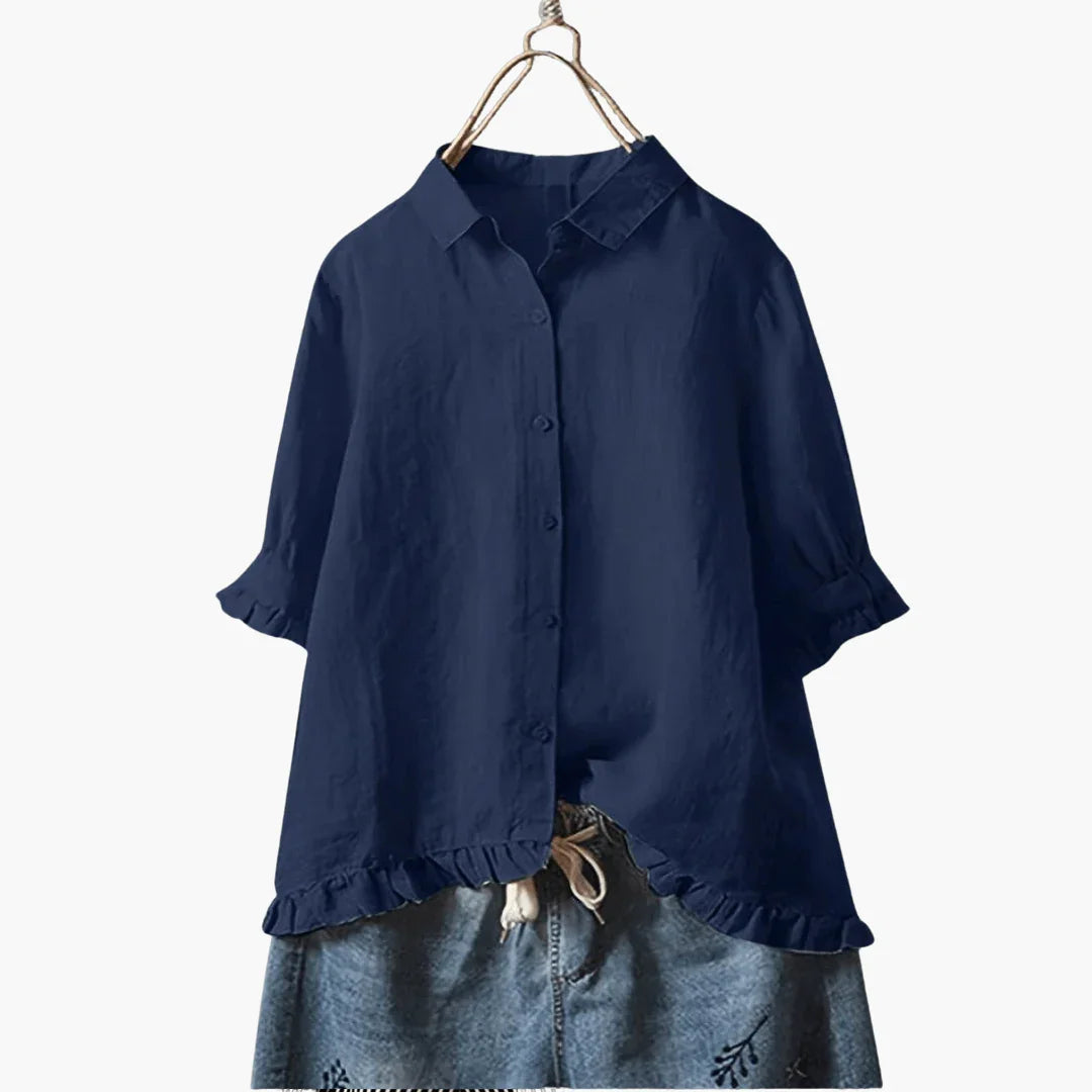 Bavane | Elegant Blouse for Women - V-Neck & Long Sleeve Design