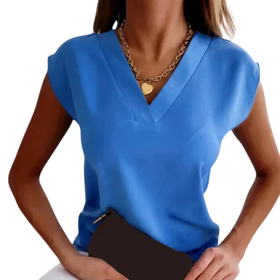 Bavane | Comfortable Summer Blouse for Women - Lightweight V-Neck Blouse