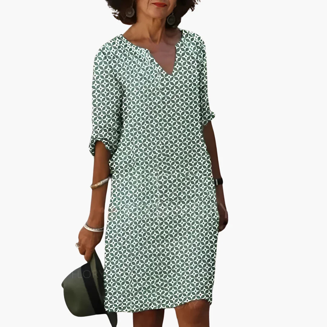 Bavane | Summer Dress for Women - Lightweight, with V-Neck & Sleeves