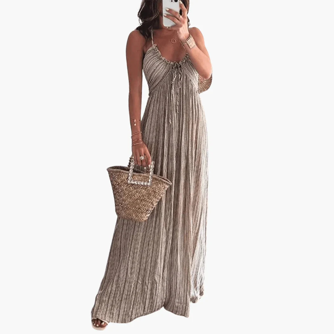Bavane | Women's Boho Maxi Dress with Straps  Summer Dress for Leisure