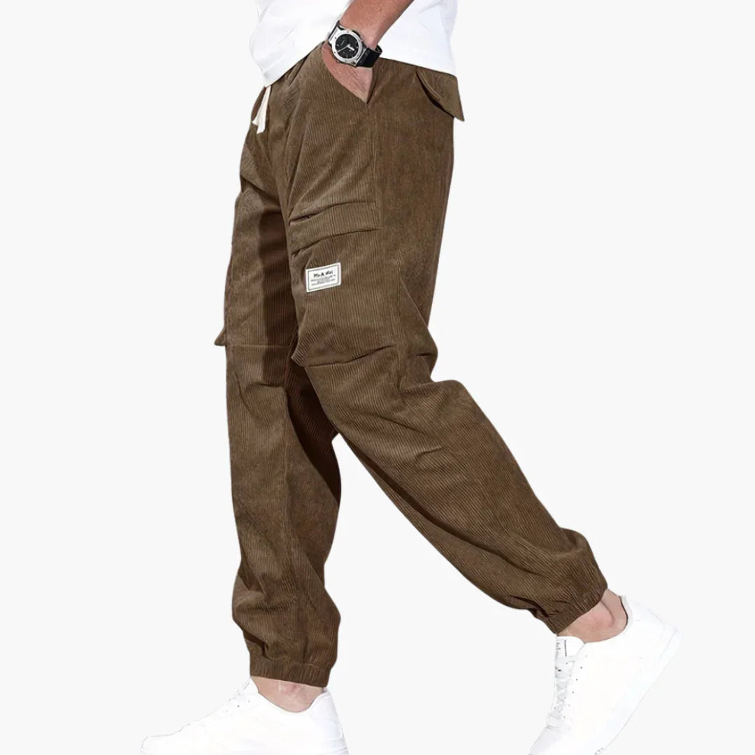 Bavane | Men's Cord Trousers with Waistband and Side Pockets