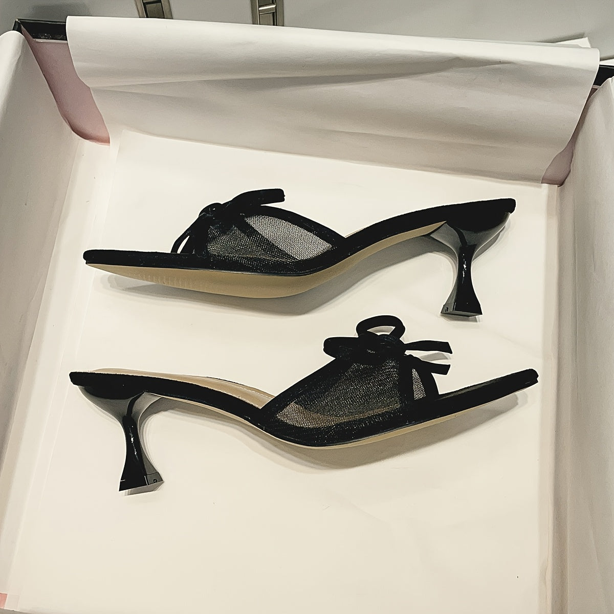 Women's Heeled Shoes with Peep Toe and Stiletto Heel