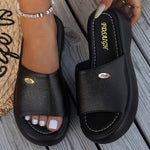 Women's Platform Slippers with Open Toe and Slip-On