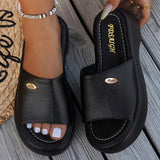 Women's Platform Slippers with Open Toe and Slip-On