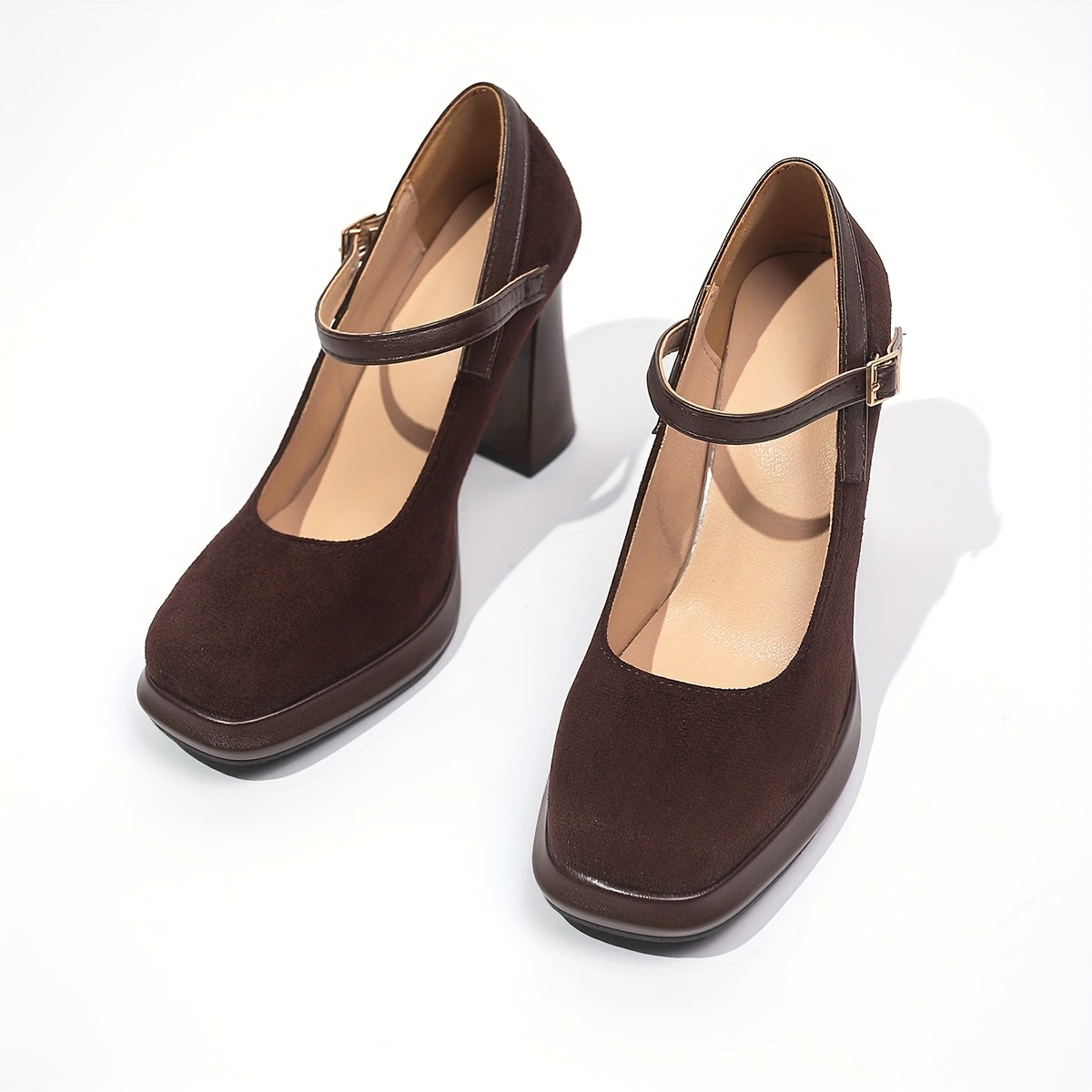Women's Mary Jane Shoes with Platform Heel and Strap