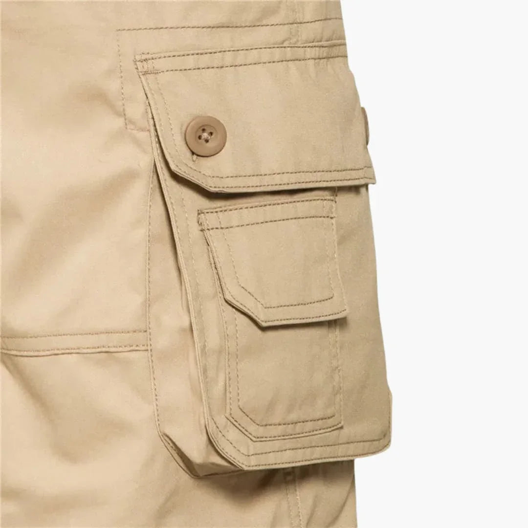 Men's Summer Cargo Shorts with Pockets and Knee-Length Cut