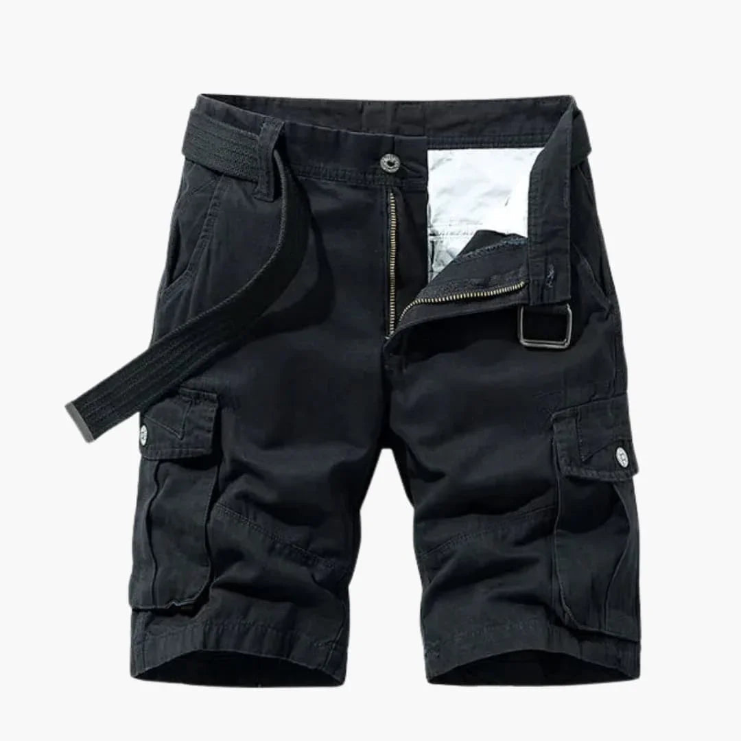 Men's Cargo Shorts with Pockets and Belt for Summer