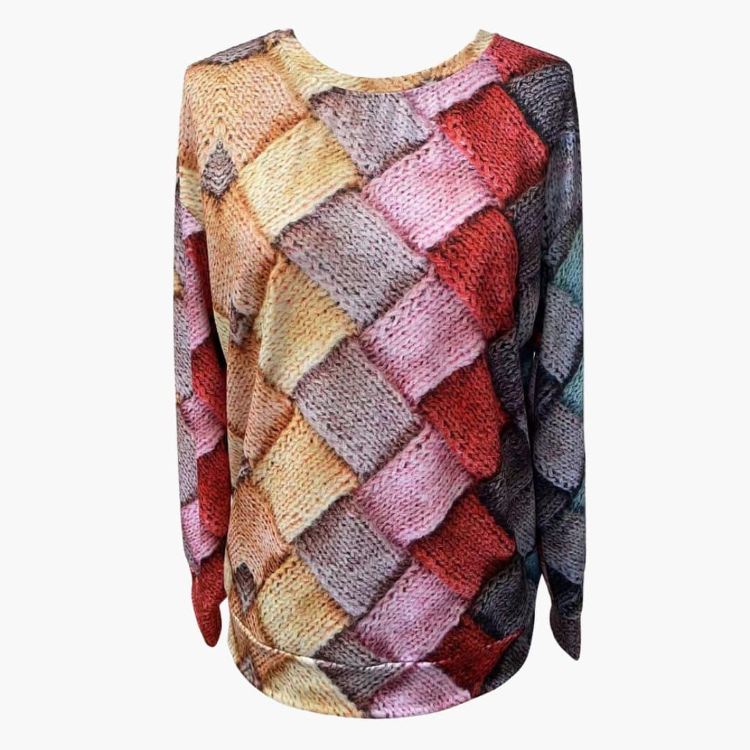 Patterned Knit Sweater for Women