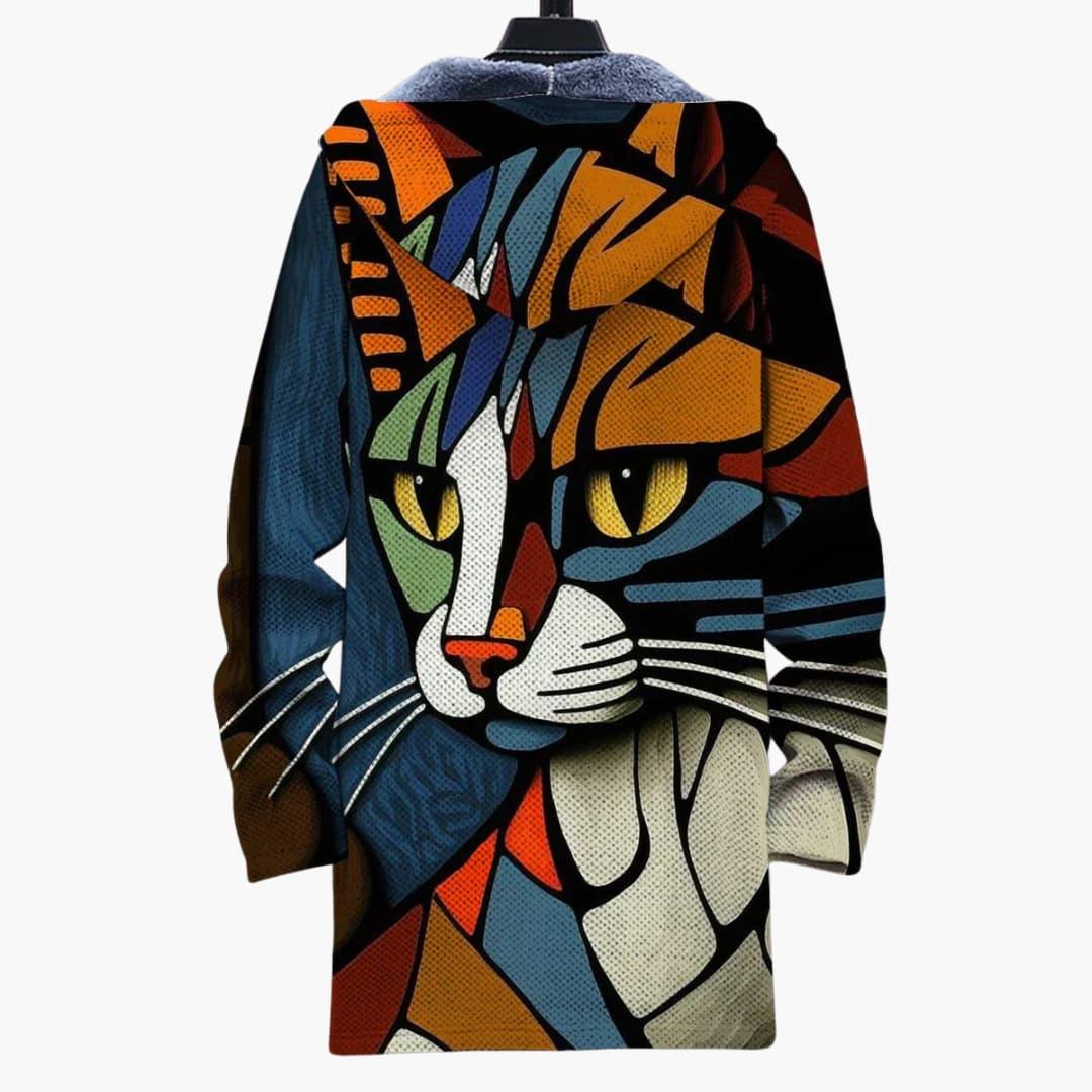 Cat Pattern Knit Cardigan for Women