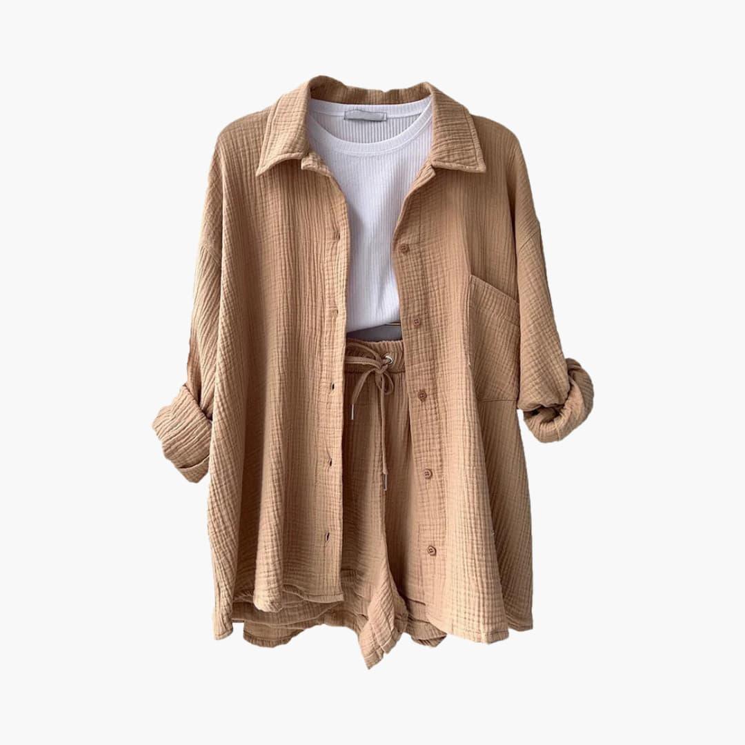 Two-Piece Set with Shorts for Women - Casual Summer Look