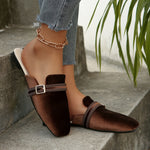 Women's Slippers with Square Toe and Slip-On Design
