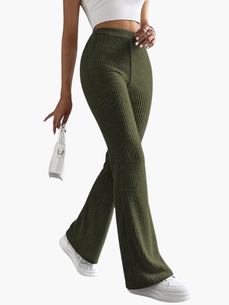 Wide High Waist Knit Pants for Women  Comfortable Lounge Fit