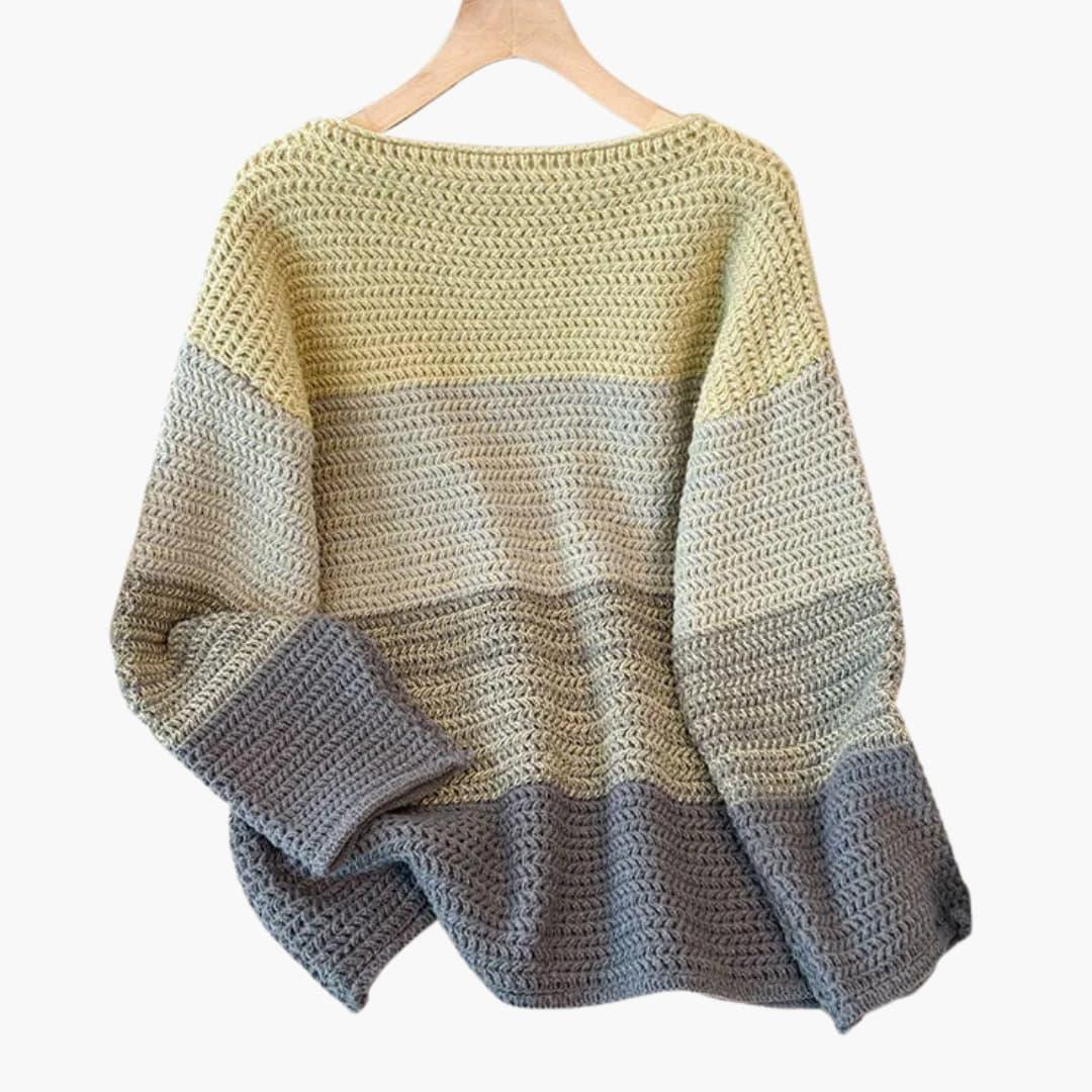 Bavane | Oversized Women's Sweater with Patchwork Pattern