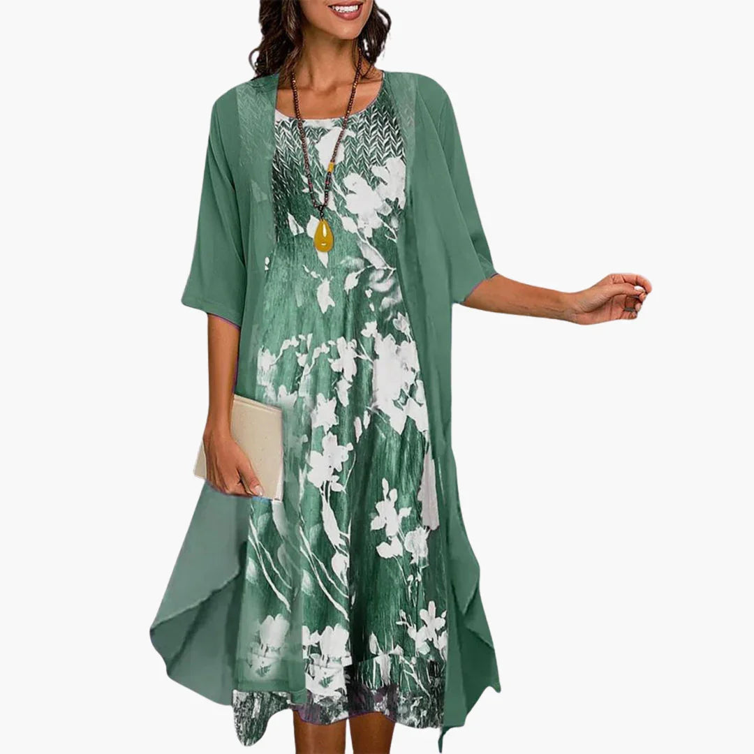 Long Floral Dress for Women  Summery with Cardigan