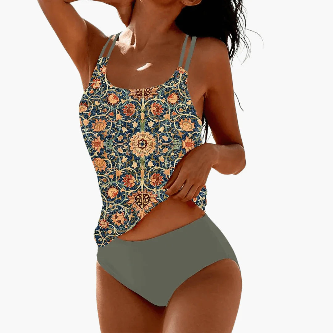 One-Piece Swimsuit for Women with Mandala Pattern for Summer