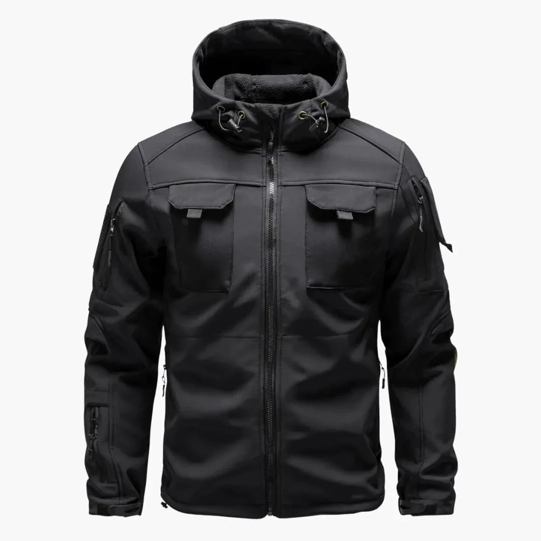 Men's Zip-Up Hoodie with Multiple Pockets