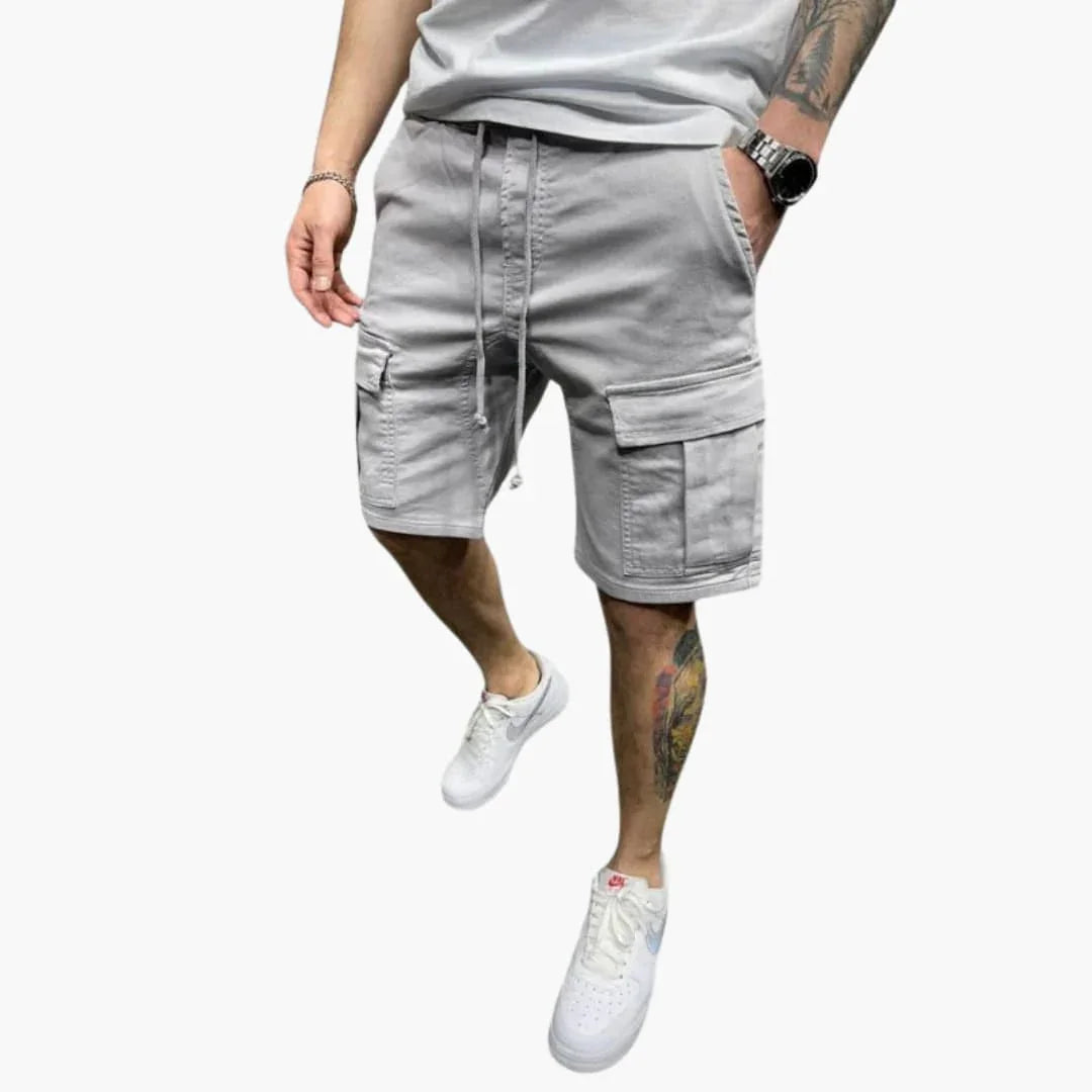 Men's Cargo Shorts with Drawstring and Flap Pockets