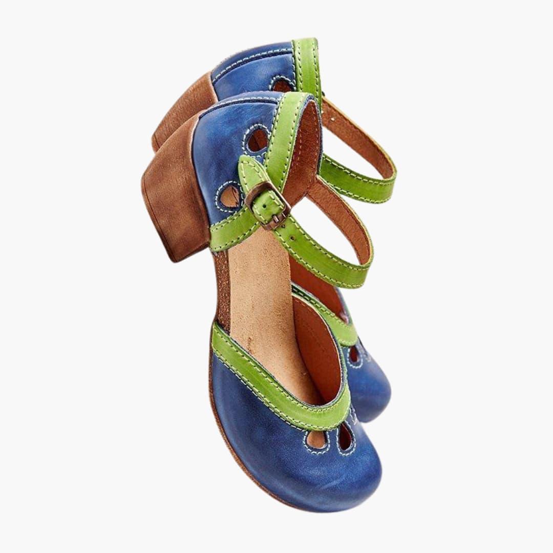 Bavane | Ladies' Leather Sandals with Heel  Elegant Strappy Shoes