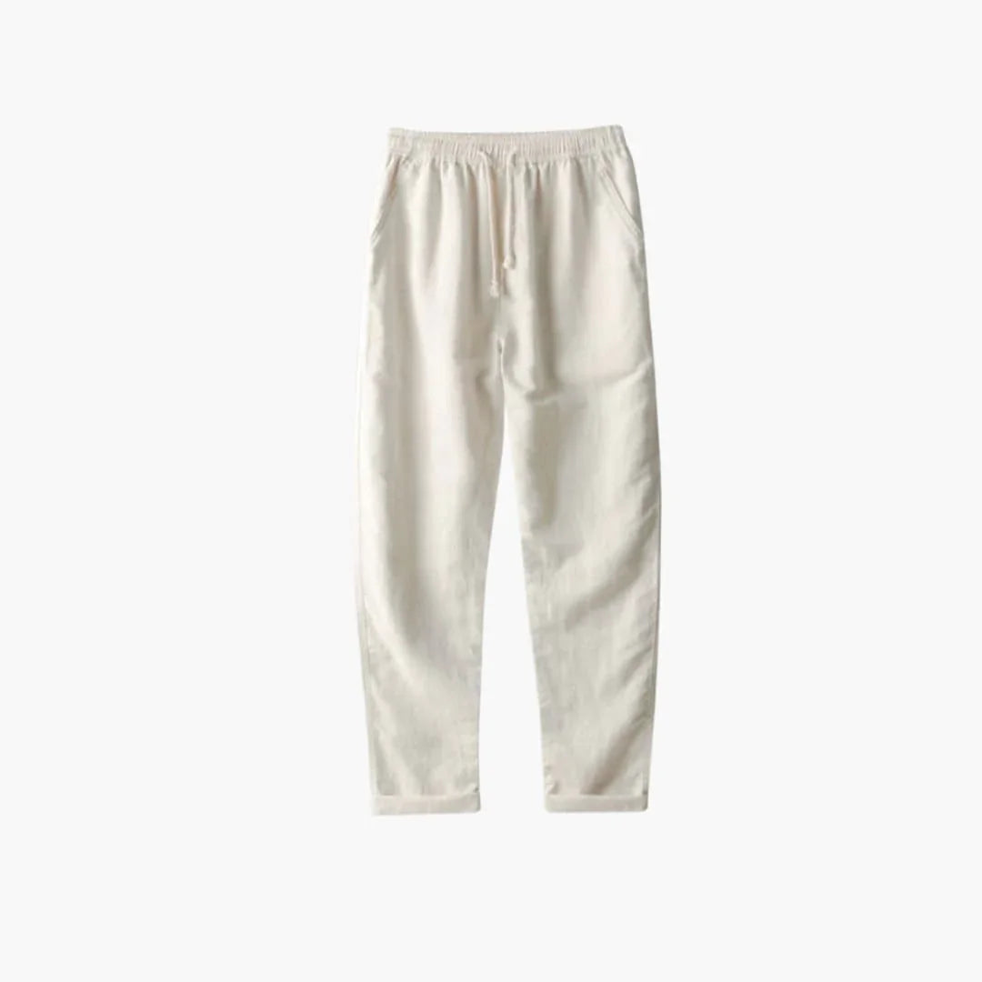 Men's Summer Pajama Set with Short Sleeve Shirt and Long Pants