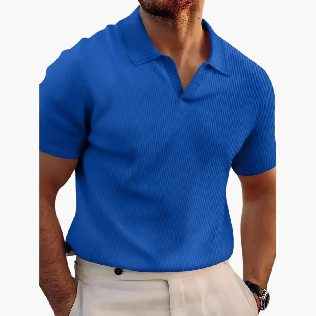Stylish Waffle Polo Shirt for Men - Comfortable Fit